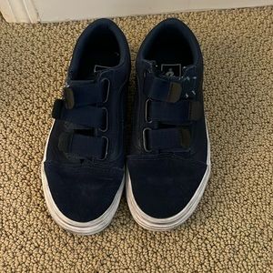 Navy blue velcro vans